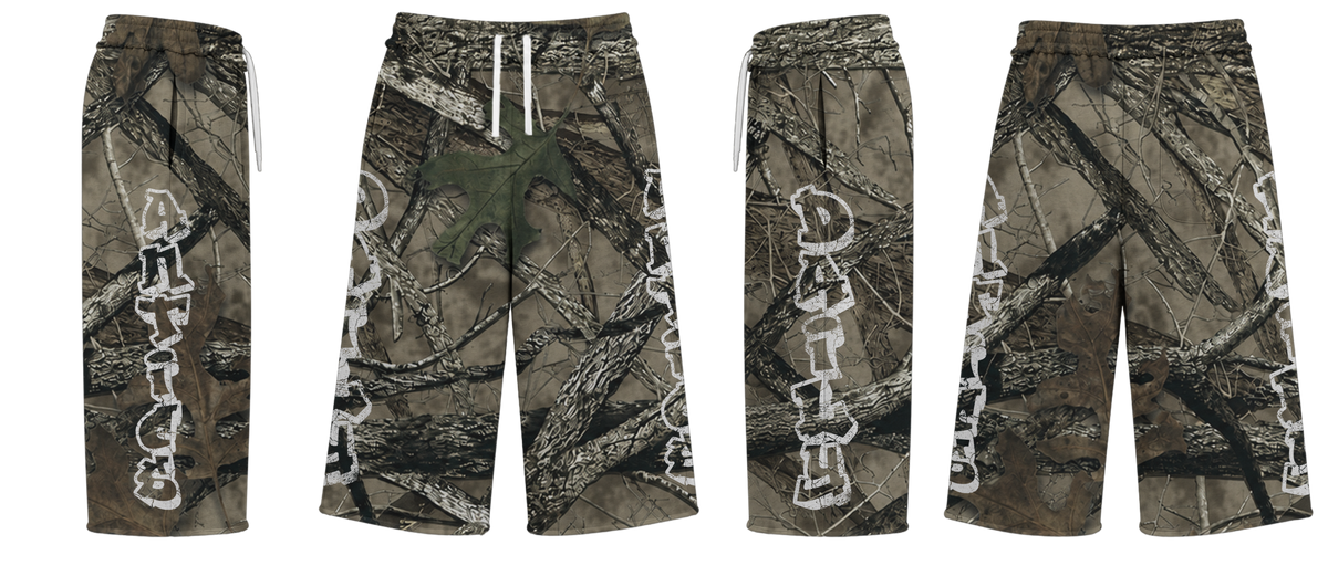 Camo Graffiti Capri Shorts