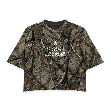 Camo Graffiti Boxy Cropped Tee