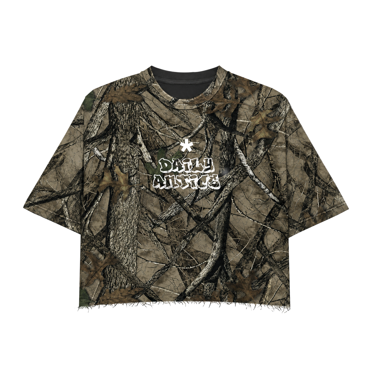Camo Graffiti Boxy Cropped Tee