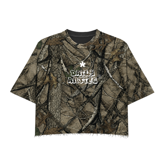 Camo Graffiti Boxy Cropped Tee